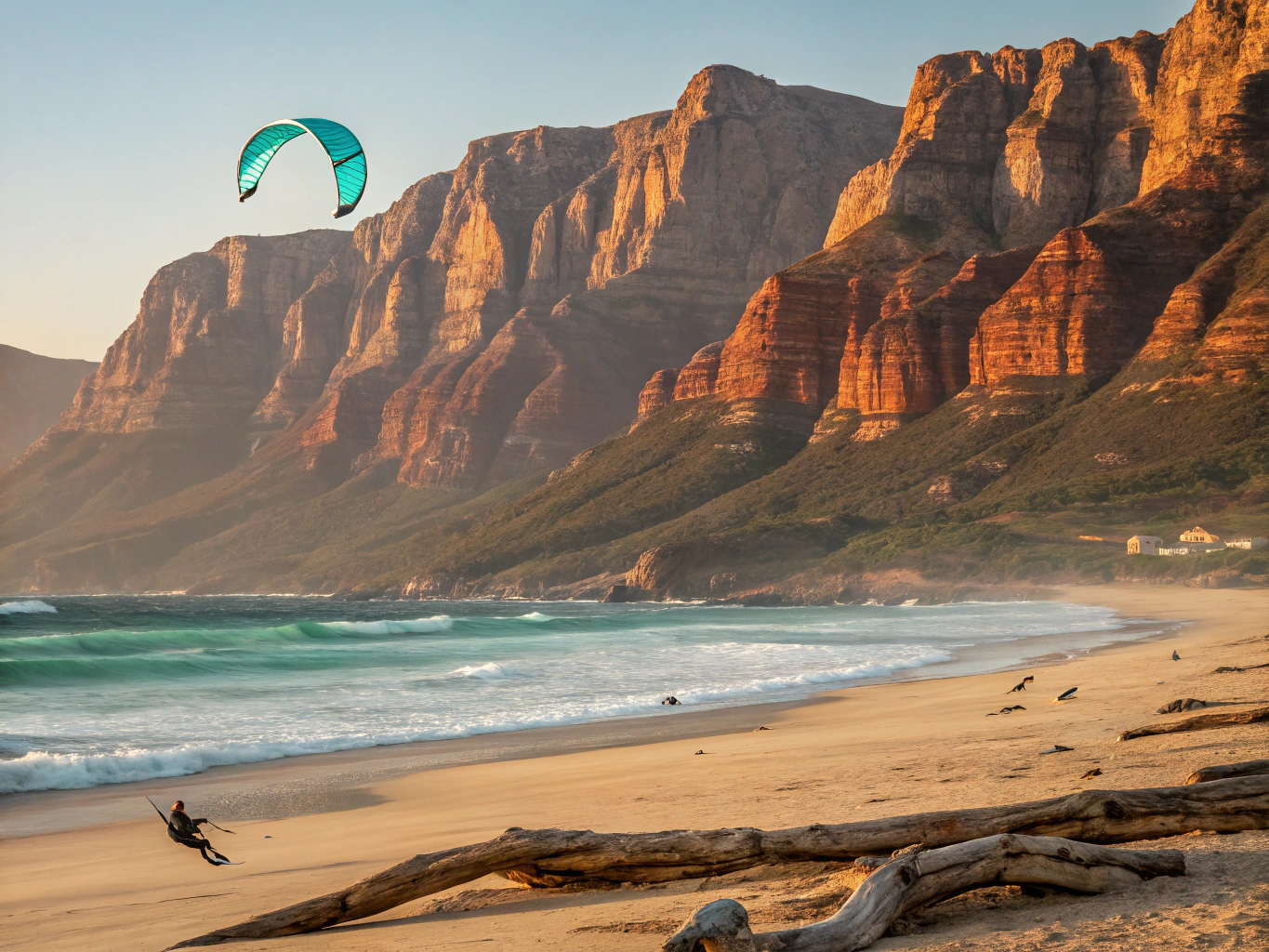 Panoramic Garden Route coastline with turquoise ocean and cliffs