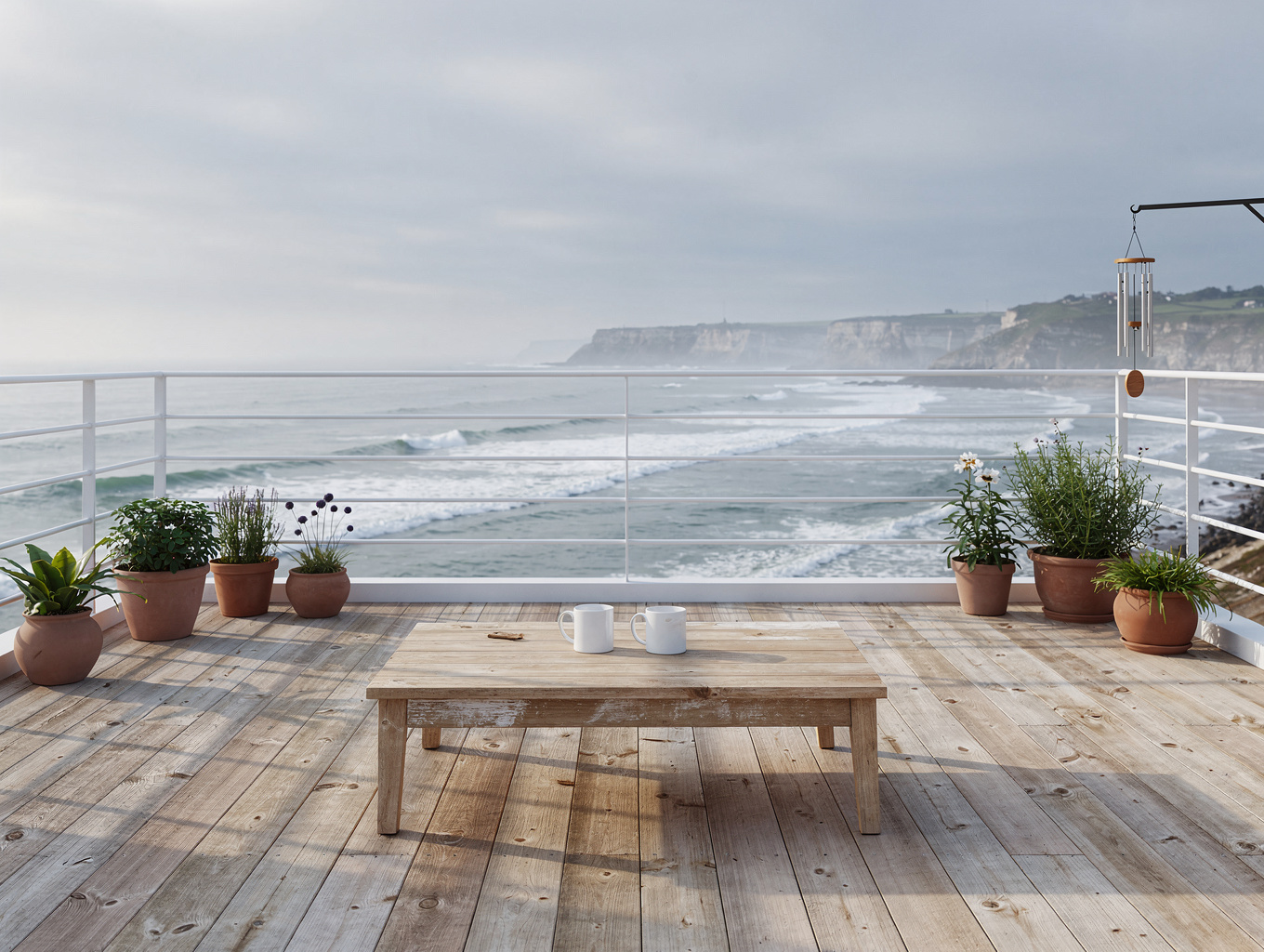 Pristine ocean-facing outdoor terrace of a Garden Route holiday home